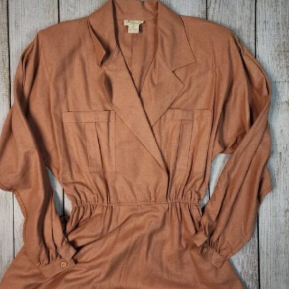 Vintage Naturelle Raw Silk Shirt Dress GEORGE GEORGIOU (L) | Western Boho Chic - Picture 3 of 8